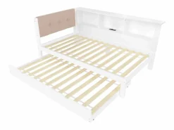 Hauss Spole Cama nido blanca de 90x200cm con iluminación LED, almacenaje, USB (sin colchón)
