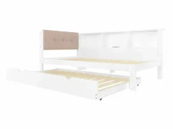 Hauss Spole Cama nido blanca de 90x200cm con iluminación LED, almacenaje, USB (sin colchón)