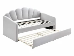 Vente-unique Cama nido con forma de concha 2 x 90 x 190 cm terciopelo - ELUSIA