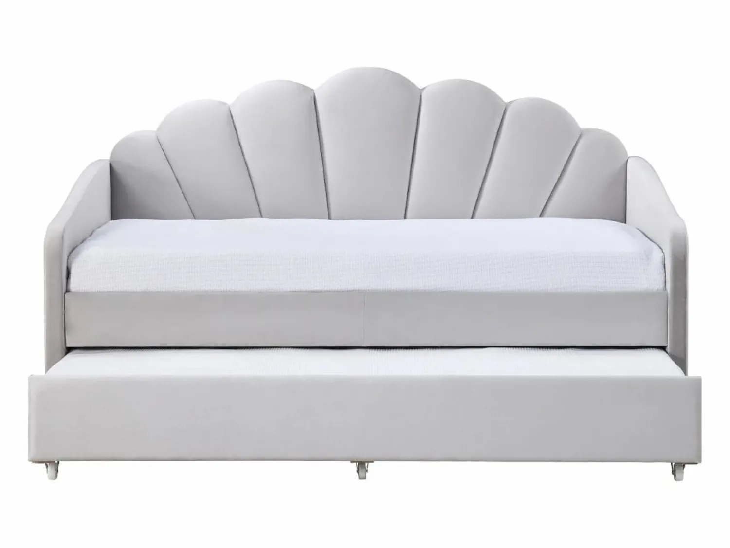 Vente-unique Cama nido con forma de concha 2 x 90 x 190 cm terciopelo - ELUSIA
