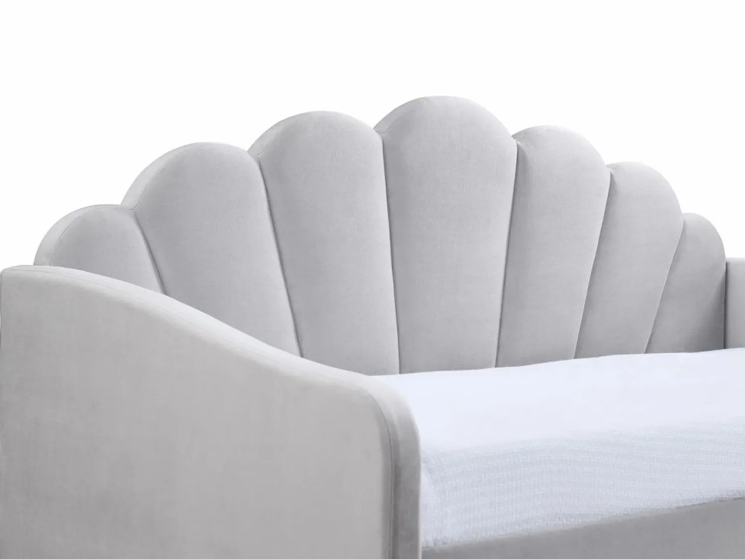 Vente-unique Cama nido con forma de concha 2 x 90 x 190 cm terciopelo - ELUSIA