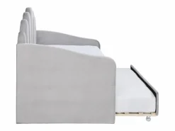 Hot Vente-unique Cama nido con forma de concha 2 x 90 x 190 cm terciopelo + colchón - ELUSIA Gris claro
