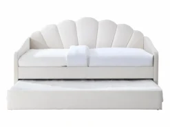 Vente-unique Cama nido concha 2 x 90 x 190 cm terciopelo beige - ELUSIA