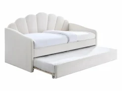 Vente-unique Cama nido concha 2 x 90 x 190 cm terciopelo beige - ELUSIA