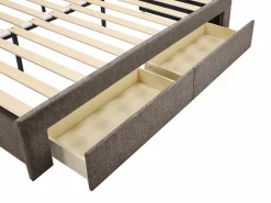 Sale Vente-unique Cama nido de 2 x 80 x 200 cm en tejido texturizado gris + colchón - CAMITY Topo