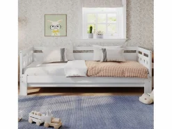 Outlet Cama nido diván 90x190 cm de pino macizo con segunda cama y estructura enrollable - Cama Nido