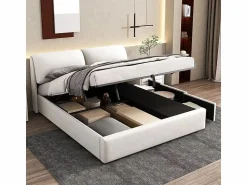 Discount Cama nido en terciopelo , 180 x 200 cm, con 3 cajones y cabecero ajustable, carga máx. 300kg Cama Terciopelo
