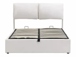 Discount DripeX Cama nido en terciopelo , 140 x 200 cm, con 3 cajones y cabecero ajustable, carga máx. 300kg Blanco