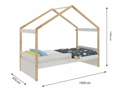 Cama Nido Estilo Casita - Infantil - Para Colchón de 90 - 150x195x97 - Buyqualia