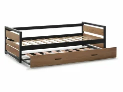 Vente-unique Cama nido industrial 90 x 190 cm MDF, pino y metal BOSTON