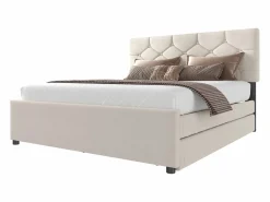 Merax Cama nido infantil - 140 x 200 cm + 90 x 190 cm con cabecero - terciopelo - (sin colchón)