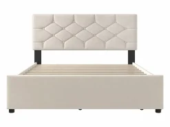 Merax Cama nido infantil - 140 x 200 cm + 90 x 190 cm con cabecero - terciopelo - (sin colchón)