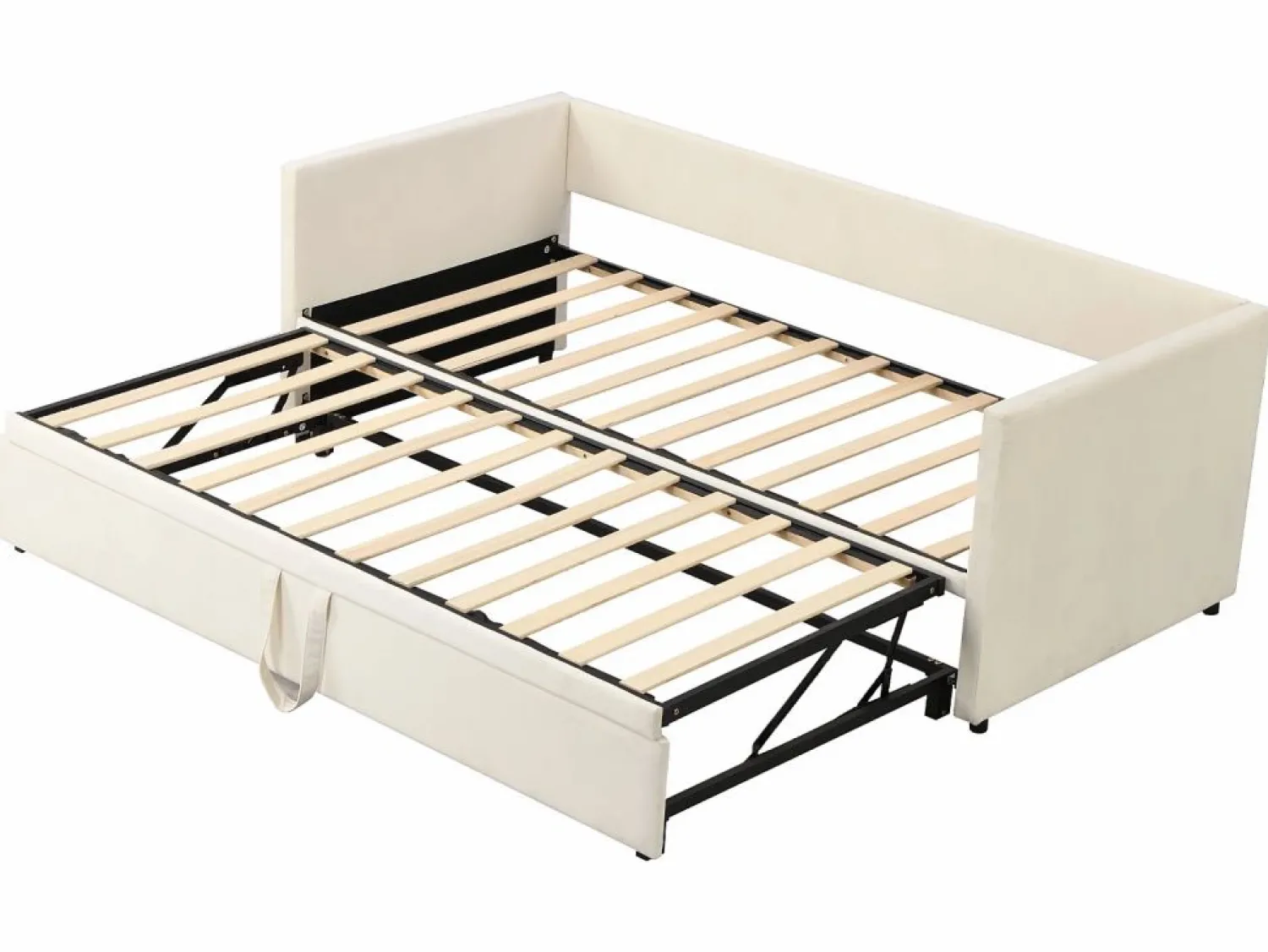 Outlet Merax Cama nido infantil 90 x 200 cm - terciopelo - estilo contemporáneo - color Beige