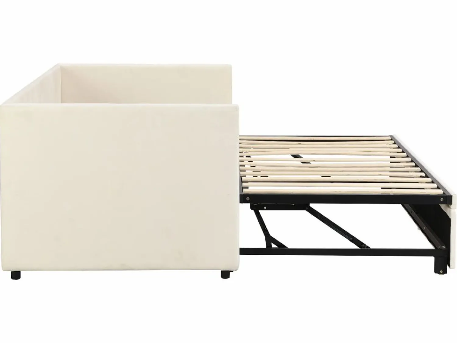 Outlet Merax Cama nido infantil 90 x 200 cm - terciopelo - estilo contemporáneo - color Beige
