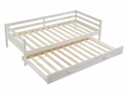 Cama nido infantil 2 x 90 x 190 cm Pino macizo y MDF con colchón AEDAN II Cama Nido