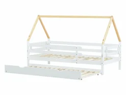 Hauss Spole Cama nido infantil de 90x200 cm con cama nido de 90x190 cm en madera blanca
