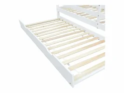 Hauss Spole Cama nido infantil de 90x200 cm con cama nido de 90x190 cm en madera blanca