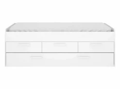Outlet Cama nido Leka con 3 cajones blanco 68x194x95 cm Cama Diván|Cama Nido