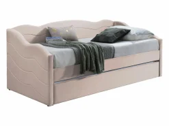 Vente-unique Cama nido LENVIA 2 x 90 x 190 cm en terciopelo -