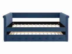 Best Cama nido LOUISE con diván tapizado en tela azul, 2x90x190cm Cama Diván|Cama Nido