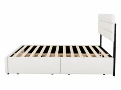 Best Cama nido para adultos y niños 140 x 200 cm y 90 x 190 cm - Cama con plataforma extensible con 2 cajones con somier y cabecero - Blanco