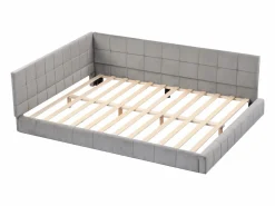 Discount Cama nido tapizada de 140 x 200 cm, sofá cama, somier de láminas, cama para adultos, terciopelo, Cama Nido