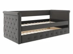 Vente-unique Cama nido tapizada LOUISE - 2x90x190cm - tela