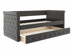 Vente-unique Cama nido tapizada LOUISE - 2x90x190cm - tela