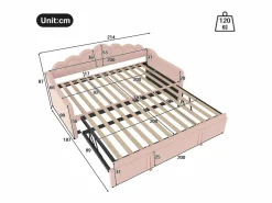 Sale Cama nido 90x200 cm - Sofá convertible con iluminación LED y reposabrazos - terciopelo - sin colchón Cama Nido