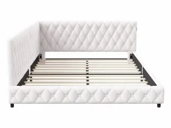 Cama nido 140x200 cm - Terciopelo Teddy, Sofá cama convertible con iluminación LED y carga USB, -