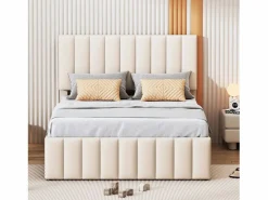Hot Cama nido 140x200cm+90x190cm, cama con ruedas con 3 cajones, cama tapizada de lino, para niños y jóvenes, Cama Diván
