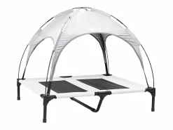 Clicnbuy Cama para perro Gris plata l Acero Plateado