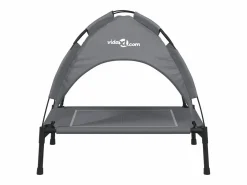 Clicnbuy Cama para perros con dosel antracita tela oxford y acero Gris antracita