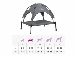 Clicnbuy Cama para perros con dosel antracita tela oxford y acero Gris antracita
