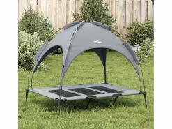 New Clicnbuy Cama para perros con dosel antracita tela oxford y acero Gris antracita