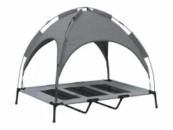 New Clicnbuy Cama para perros con dosel antracita tela oxford y acero Gris antracita
