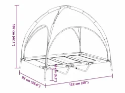 New Clicnbuy Cama para perros con dosel antracita tela oxford y acero Gris antracita