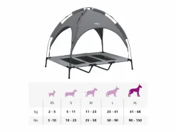 New Clicnbuy Cama para perros con dosel antracita tela oxford y acero Gris antracita
