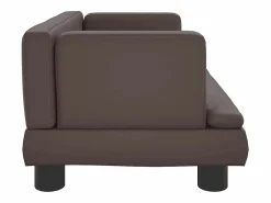 Cama para perros de cuero sintético marrón 60x40x30 cm Cama De Animales De Compañía