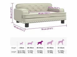 Outlet Cama para perros de cuero sintético 70x45x30 cm Cama De Animales De Compañía