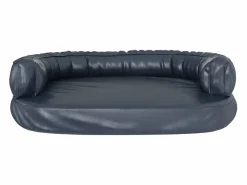 Clearance Clicnbuy Cama para perros de espuma cuero sintético oscuro 88x65 cm Azul
