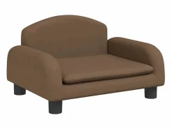 Clicnbuy Cama para perros de tela marrón 50x40x30 cm Marru00f3n