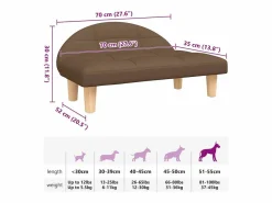 New Clicnbuy Cama para perros de tela marrón 70x52x30 cm Marru00f3n