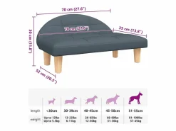 Clicnbuy Cama para perros de tela oscuro 70x52x30 cm