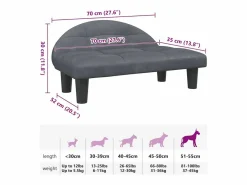 Clicnbuy Cama para perros de terciopelo oscuro 70x52x30 cm