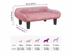 Clicnbuy Cama para perros de terciopelo 70x40x24 cm
