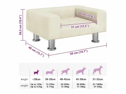 Online Clicnbuy Cama para perros de terciopelo 50x40x26,5 cm Crema