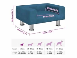 Clicnbuy Cama para perros de terciopelo 50x40x26,5 cm