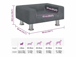 Clicnbuy Cama para perros de terciopelo oscuro 50x40x26,5 cm