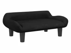 Clicnbuy Cama para perros de terciopelo negra 70x40x24 cm